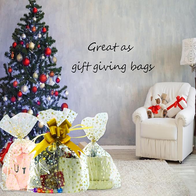 COQOFA 9"X 12" Gift Wrap Cello Cellophane Treat Bags Party Favor bags Clear - Image 6