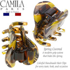 Camila Paris CP3273 French Hair Clip for Women, Small Handmade Mustard, Girls Hair Claw Clips Jaw Fashion Durable and Styling Hair Accessories for Women, Strong Hold No Slip Grip, Made in France