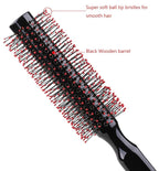 PERFEHAIR Small Round Hair Brush for Blow Drying with Soft Nylon Bristles-Wooden Handle, 1.5 inch