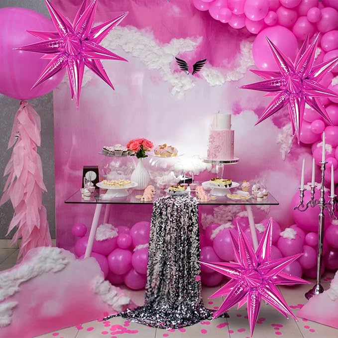 ZAKVOOR 60 Pcs Star Balloons 12 Spike Foil Explosion Party Decoration Balloons - Image 6