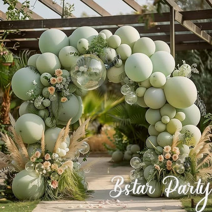 Double Stuffed Sage Green Balloon Garland Arch Kit | 18/12/10/5inch Different - Image 5