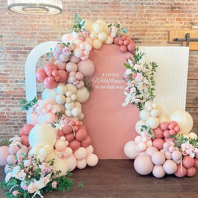 Dusty Pink Balloon Garland Double Stuffed Dusty Rose Pink mauve Pink Sand White by IHEPYQ