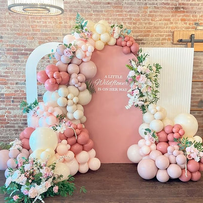 Dusty Pink Balloon Garland Double Stuffed Dusty Rose Pink mauve Pink Sand White by IHEPYQ