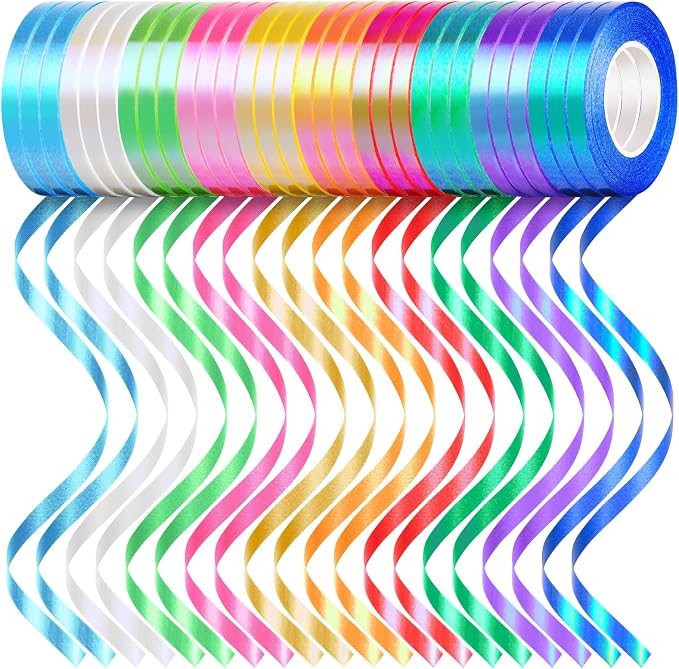 30 Roll Rainbow Curling Ribbons by PendantofLuck