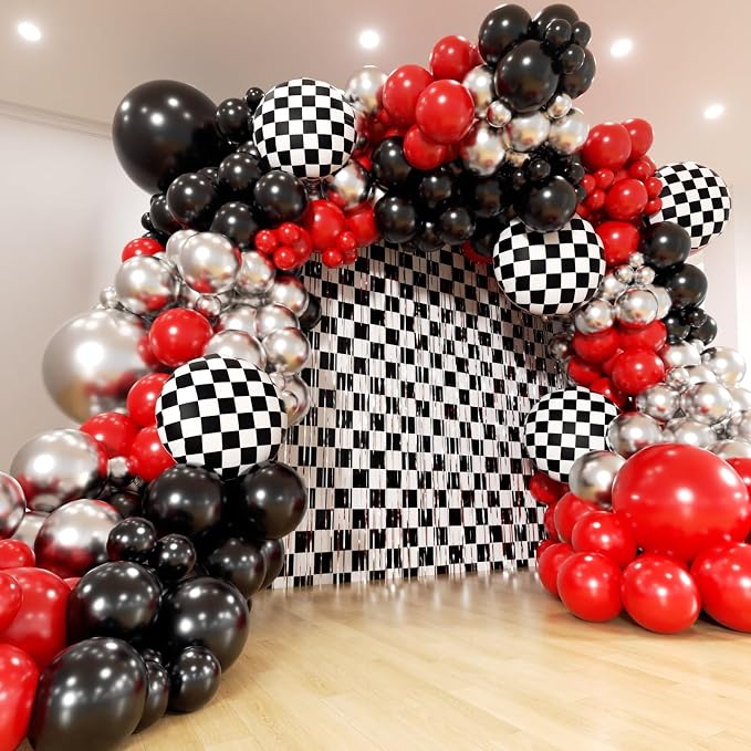 Race Car Balloon Arch Kit -Race Car Birthday Party Streamers Backdrops by Unknown