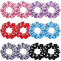 Soccer Hair Scrunchies, 12 Pieces Colorful Football Pattern Hair Ties, Elastic Ponytail Holders, Sports Team Accessories for Girls Women Players Coaches