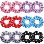 Soccer Hair Scrunchies, 12 Pieces Colorful Football Pattern Hair Ties, Elastic Ponytail Holders, Sports Team Accessories for Girls Women Players Coaches