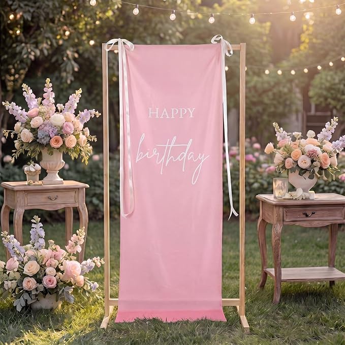 Tingjoo 27 × 78 Inch Happy Birthday Fabric Banner Long Birthday Party - Image 7