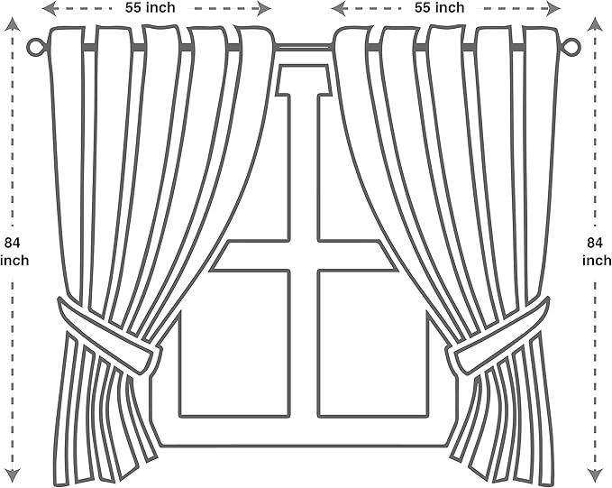 GLORY RUGS Jacquard Luxury Window 2 Panel Set Brown Curtain - Image 5