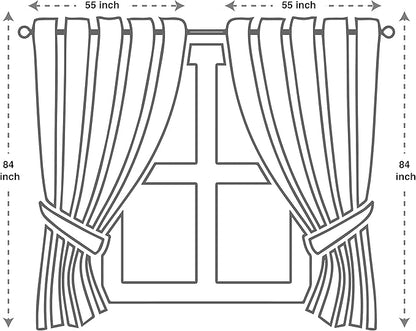 GLORY RUGS Jacquard Luxury Window 2 Panel Set Brown Curtain - Image 5