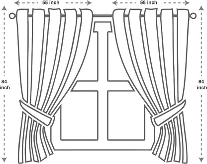 GLORY RUGS Jacquard Luxury Window 2 Panel Set Black Curtain - Image 7