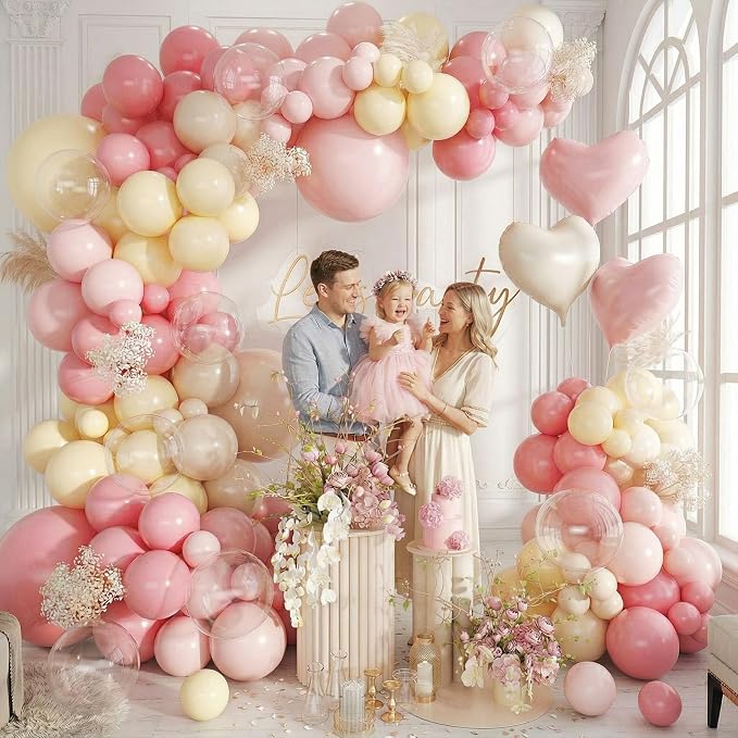 Pink and Yellow Balloon Arch Kit - Image 5