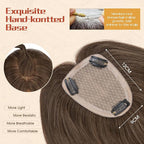 Rich Choices Human Hair Toppers for Women-100% Real Remy Hair Topper No Bang-Upgraded 150% Density 9 * 12CM Lace Base-Clip in Hairs Topper for Thinning Hairs-10Inch #2 Dark Brown