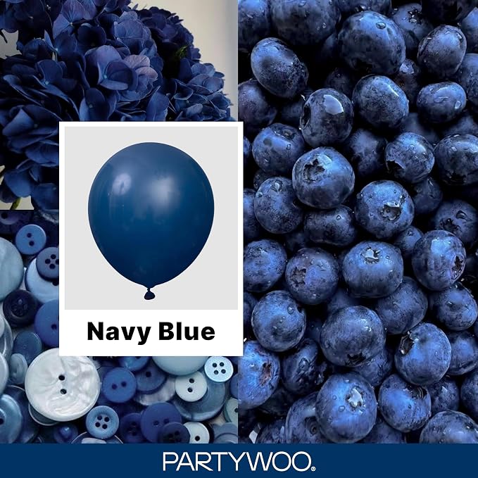 PartyWoo Navy Blue Balloons 127pcs Dark Blue Color 36 18 12 10 5 Inch | 36 18 - Image 2