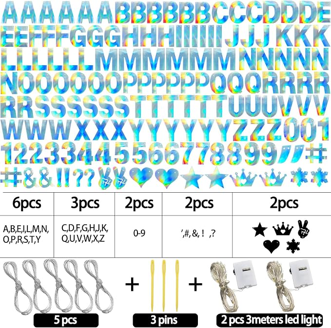 167Pcs DIY Glitter Customizable Banner Kit Custom Banner Happy Birthday DIY - Image 3
