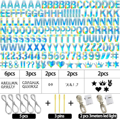 167Pcs DIY Glitter Customizable Banner Kit Custom Banner Happy Birthday DIY - Image 3