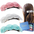 3 Pcs Large Retro Women's Hair Barrettes, French Hair Pins, Thick Hair Clasps and Accessories (fine powder1)