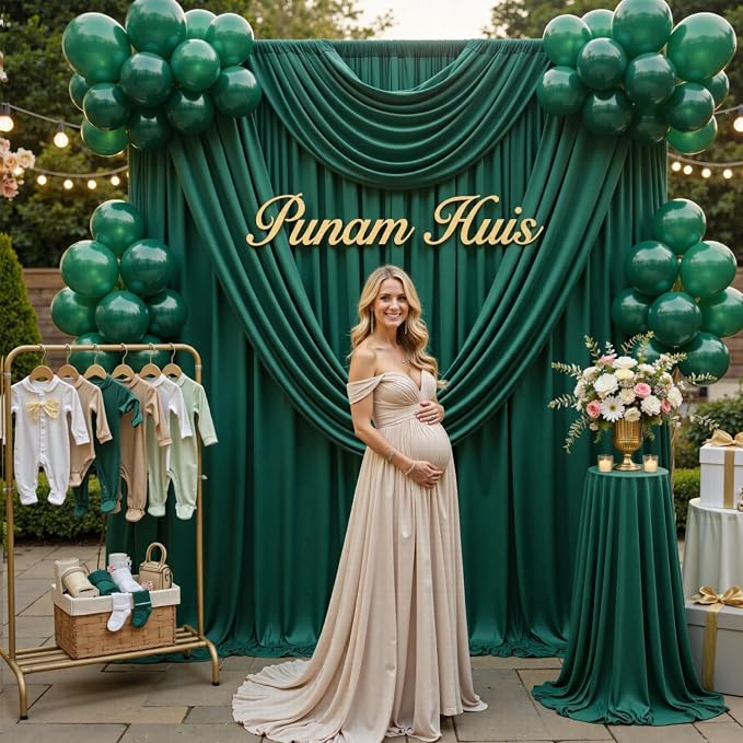 50ft×12ft Forest Green Backdrop Curtains - Image 6