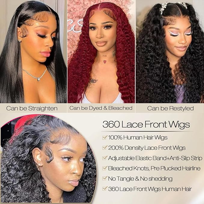 Burmese Curly Human Hair Wig with Spiral End 200% Density 360 Full HD Lace Front Wigs Human Hair Water Wave Wigs for Women 30Inch Pre Plucked with Baby Hair Tiny Knots Natural Black