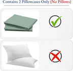 California Design Den King Size Pillow Cases Set of 2 - Luxuriously Soft and Thick 800 Thread Count, Smooth Sateen, Natural 100% Cotton Pillow Cases King, Durable - Sage Green