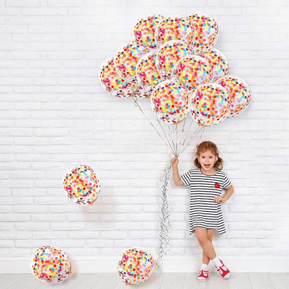 Gejoy 50 Pieces Rainbow Multicolor Confetti Balloons 12 Inches Latex Balloon - Image 6