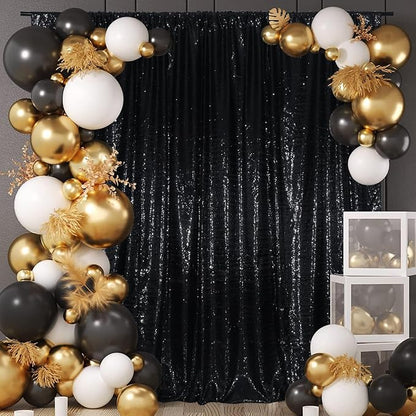 Black Sequin Backdrop Curtains by JuyaDelight