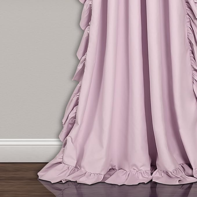 Lush Decor Reyna Ruffle Window Curtain Panel Set, Lilac - Image 4