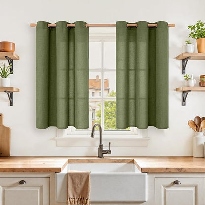 YoungsTex Olive Linen Curtains 40 Inch Length by YoungsTex