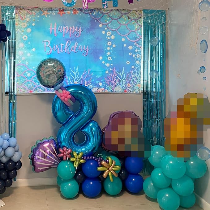 Blue Number 40 Birthday Balloons, 40 Inch Large Blue Foil Number 4 and 0 - Image 3