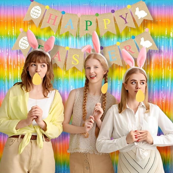 BRAVESHINE Colourful Fringe Curtains | Holidays Party Streamers Backdrop | 2Pcs - Image 2