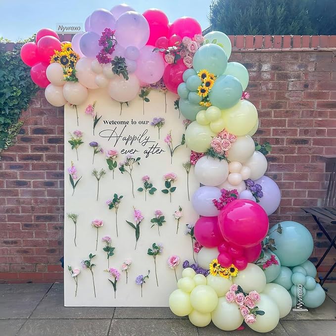 154Pcs Spring Wildflower Balloons Arch Garland Kit | Pastel Color Balloons by Nyvrexo