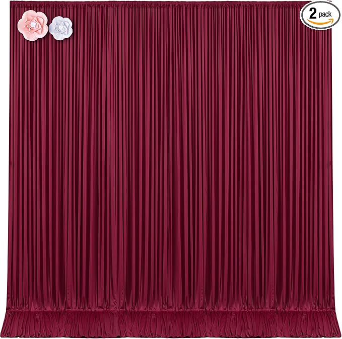 10x12 Burgundy Backdrop Curtains by Tao-GePartyDecorations