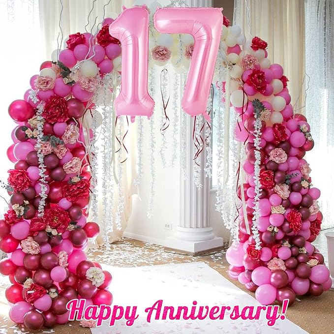 Pink Number 7 Balloon 40 Inch, Big Large Foil Helium Number Balloons, Jumbo - Image 6
