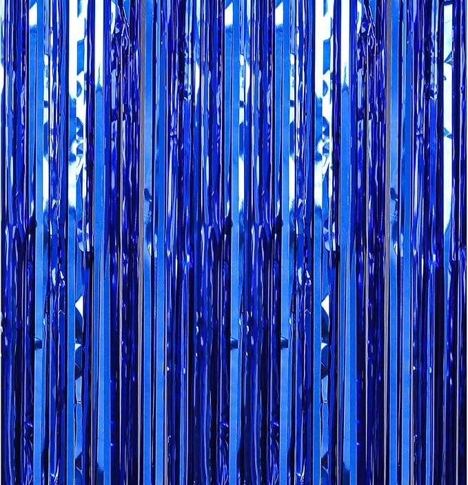 7 Pack 3.3 x 9.9 ft Dark Blue Fringe Backdrop Streamers Party Decorations | by Crosize