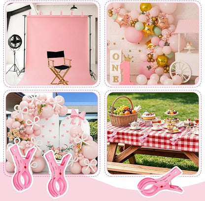EMART 10 Pack Balloon Arch Clips Plastic Pink Large Towel Clips 3.5 Inch Heavy - Image 4