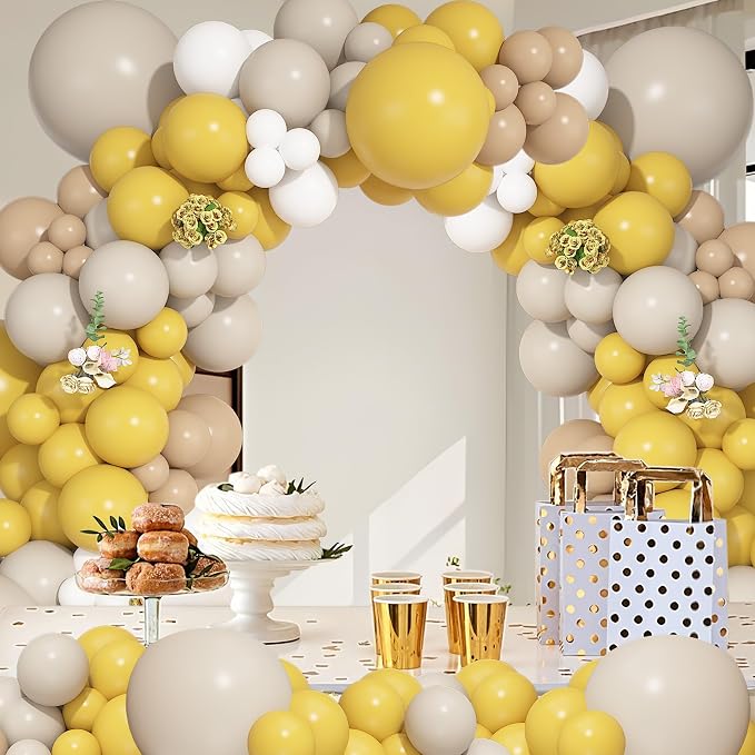 Ouddy Party 149Pcs Mustard Yellow Balloon Arch Garland Kit 18 12 10 5 Inch | - Image 6