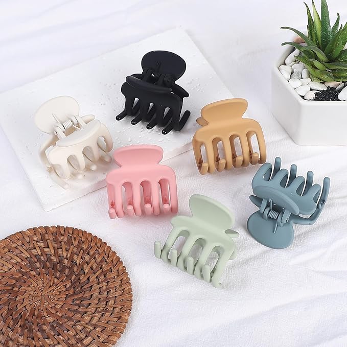 6 Pcs Hair Clips Small Claw Clips for Thin Hair Medium Matte Non-slip Hair Accessories for Women and Girls (Colorful)