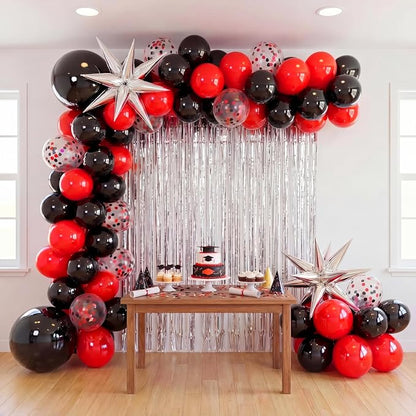 Capoda 148 Pcs Red and Black Balloon Garland Arch Kit Racing Party Decorations - Image 5