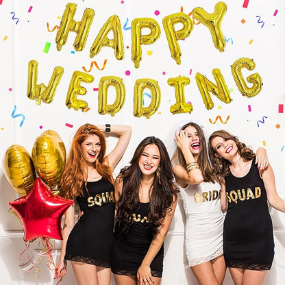 Gold Happy Birthday Balloon Banner Set -16" Foil Letters Balloons | 76pcs - Image 4