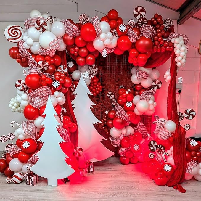 Red White Balloons Arch Kit - Image 5