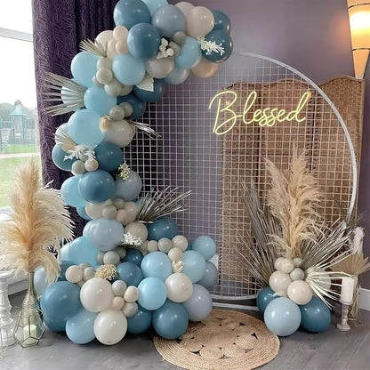 PartyWoo Dusty Blue Balloons 140pcs Slate Blue Boho Neutral Color | 18 12 10 5 - Image 5