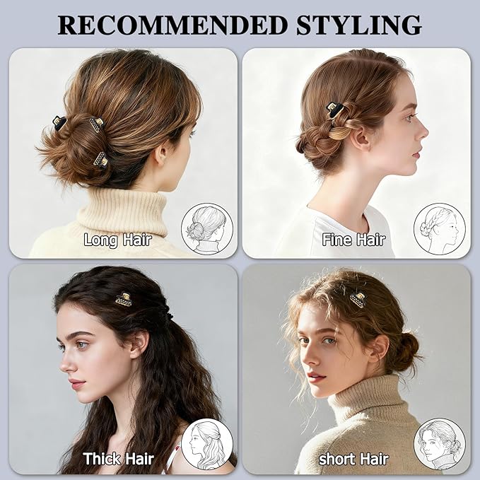 2026 Premium Durable Hair Claw Clip for Women, Original Italian Designed Strong Grip Hair Bang Clips for Thin Hair, No Slip Jaw Clips with Gift Box for Christmas Birthday Girls, 1.2" Black Minimal