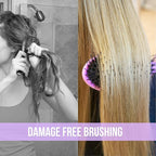 SimplyHair Ultimate Hair Extension Brush & Detangler Anti-Static, Dual Bristle Design, Soft Boar Bristle, Great for All Hair Types & Extensions - Pink & Purple Ombre Brush Ideal for Adults & Kids