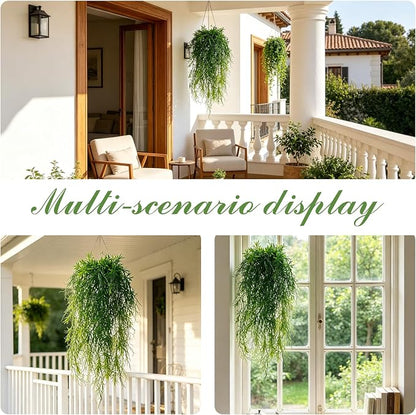 4Pcs Fake Hanging Fern Plants for Outdoors, UV Resistant Artificial Ferns - Image 2