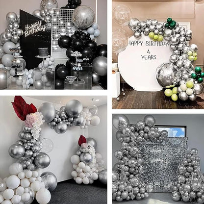 50 Pack Metallic Silver Balloons 12 Inch - Image 7