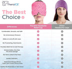 TheraICE Migraine Relief Cap, Migraine Ice Pack Mask, Women Cooling Gel Hat, Face Cold Compress Head Wrap for Her Stress. Great Gift for Mom, Sister, Girlfriend, Grandma & Teacher