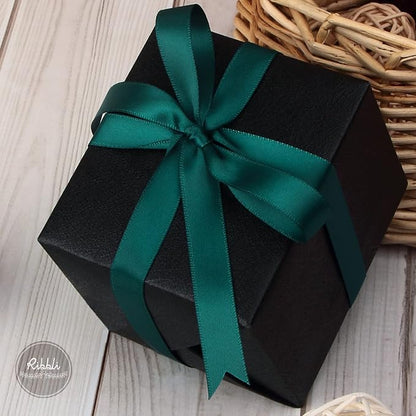 Ribbli Teal Double Faced Satin Ribbon, 1/2 Inch x Continuous 25 Yards, Use - Image 2