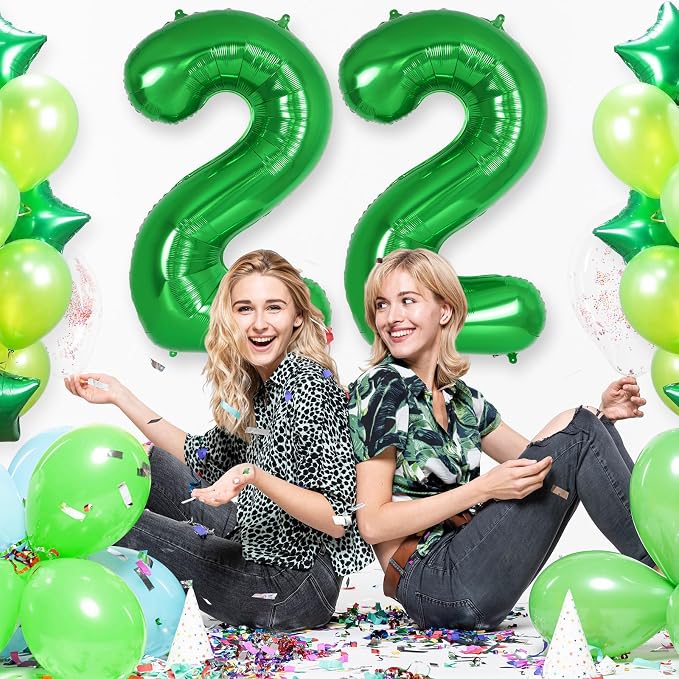 Dark Green Number 2 Balloon 40 Inch, Big Large Foil Helium Number Balloons - Image 5