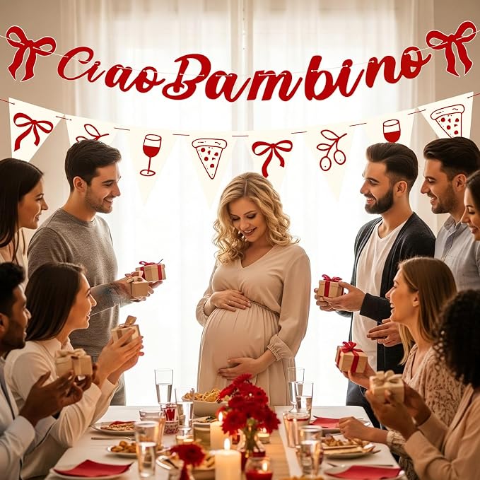 Affrolling Ciao Bambino Baby Shower Decoration Italian Baby Shower Banner Ciao - Image 7