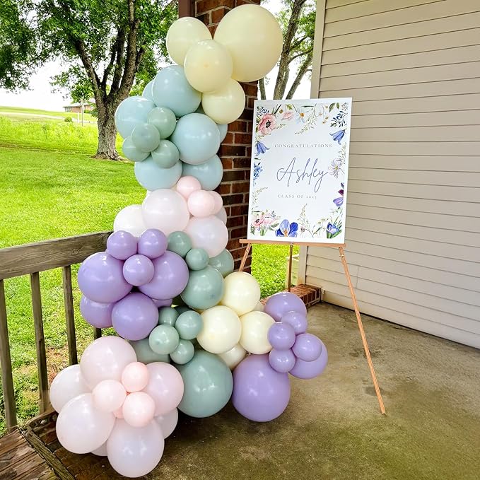 Dusty Green Purple Pink Balloon, 60 Packs 12 Inch Lavender Pastel Pink Balloon - Image 5